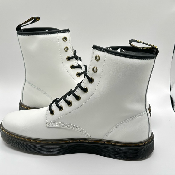 Unisex Dr. Martens Zavala White Leather Combat Boot Women’s Size 11=Men 10 New - Picture 9 of 10